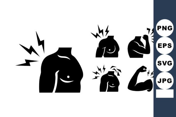 A Designer's Review of Shoulder Arm Pain Vector Icons