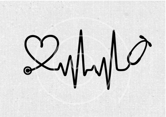 Heartbeat Stethoscope SVG for Embroidery