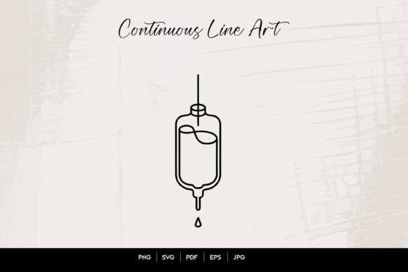 IV Drip Line Art: A Unique Embroidery Design