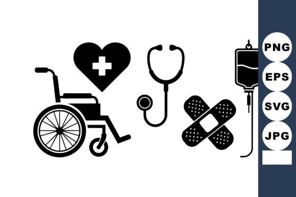 Medical Health Icons SVG Set: A Clean, Versatile Design